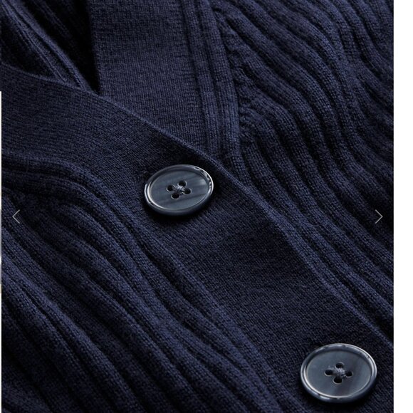Boden Merino Cropped Rib Cardigan Navy S NWT - Picture 4 of 7